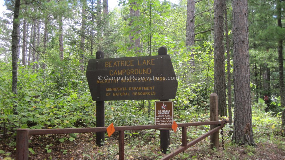 Beatrice Lake Campground at McCarthy Beach State Park Minnesota